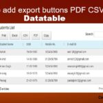 How to add export buttons pdf csv excel in datatable